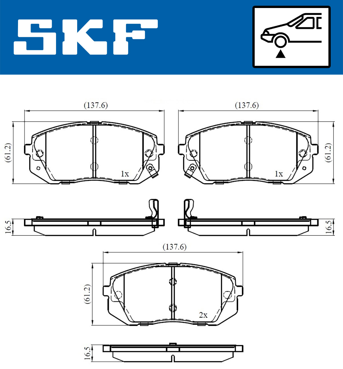Placute frana SKF VKBP80106A